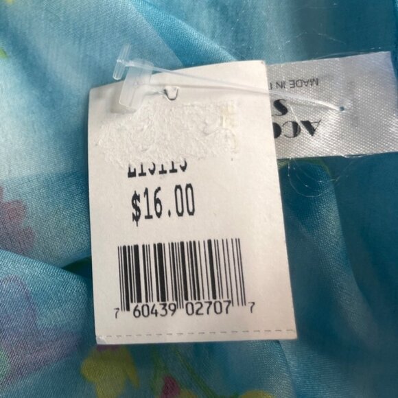 Accessory Street Floral Scarf Blue New Made In Italy Lightweight - Picture 5 of 6